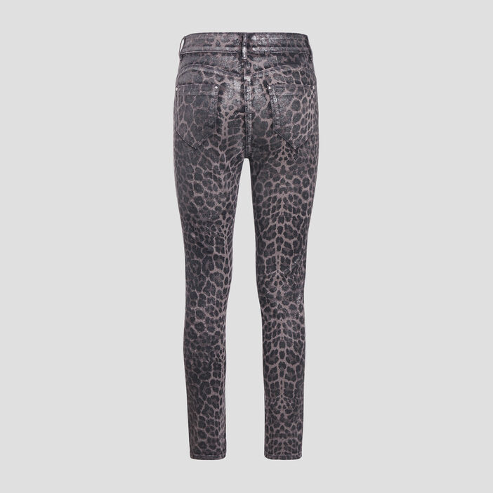 Pantalon ajusté taille haute gris foncé femme