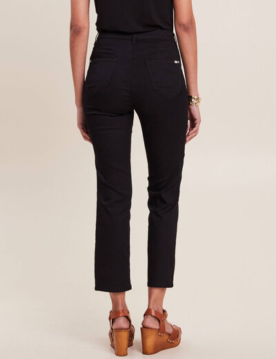 Pantalon droit taille haute 7/8ème noir femme