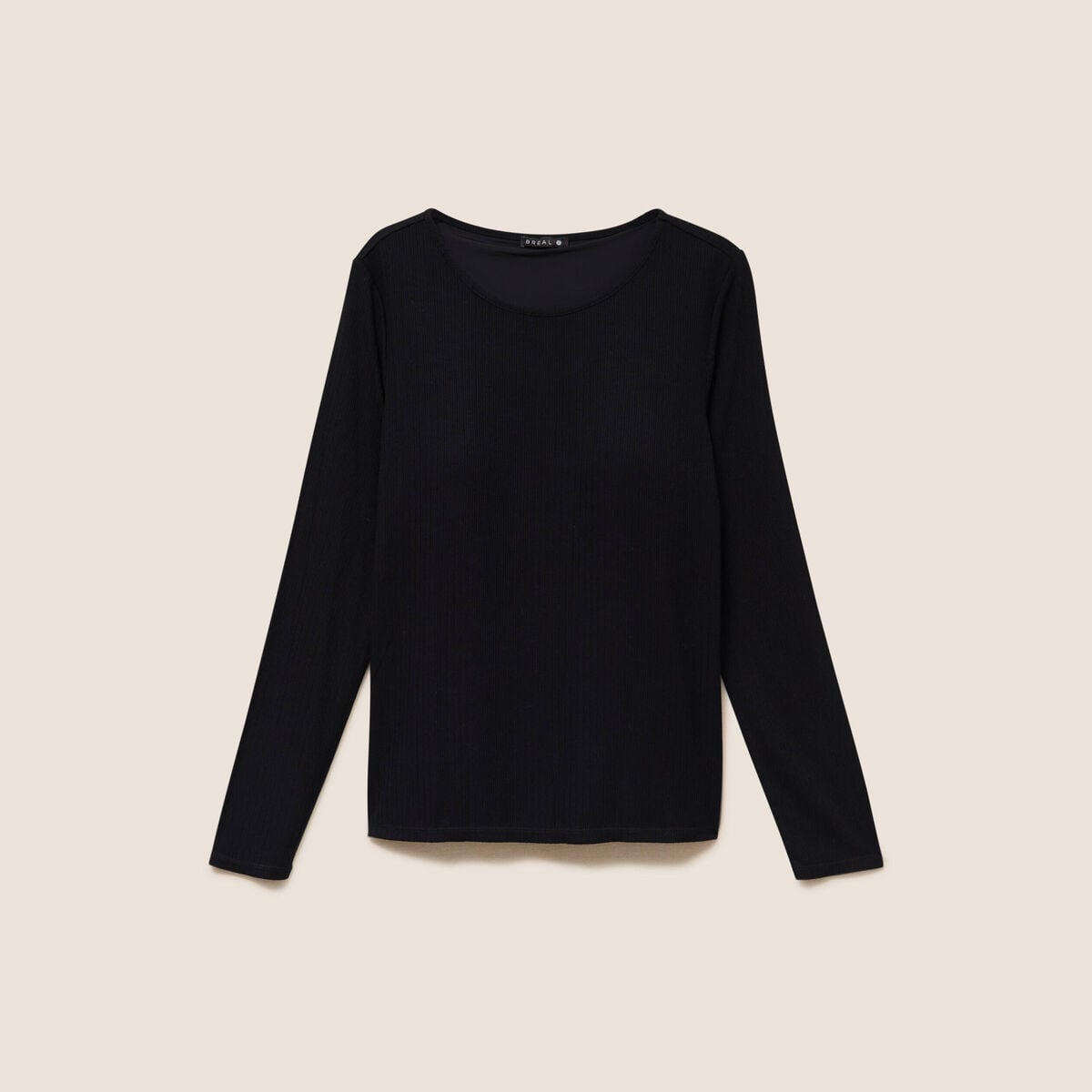 T-shirt thermique ajust&eacute; manches longues noir femme