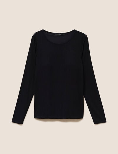 T-shirt thermique ajust&eacute; manches longues noir femme