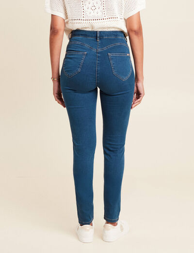 Jean magique Le L&eacute;ger coupe ajust&eacute;e long denim double stone femme