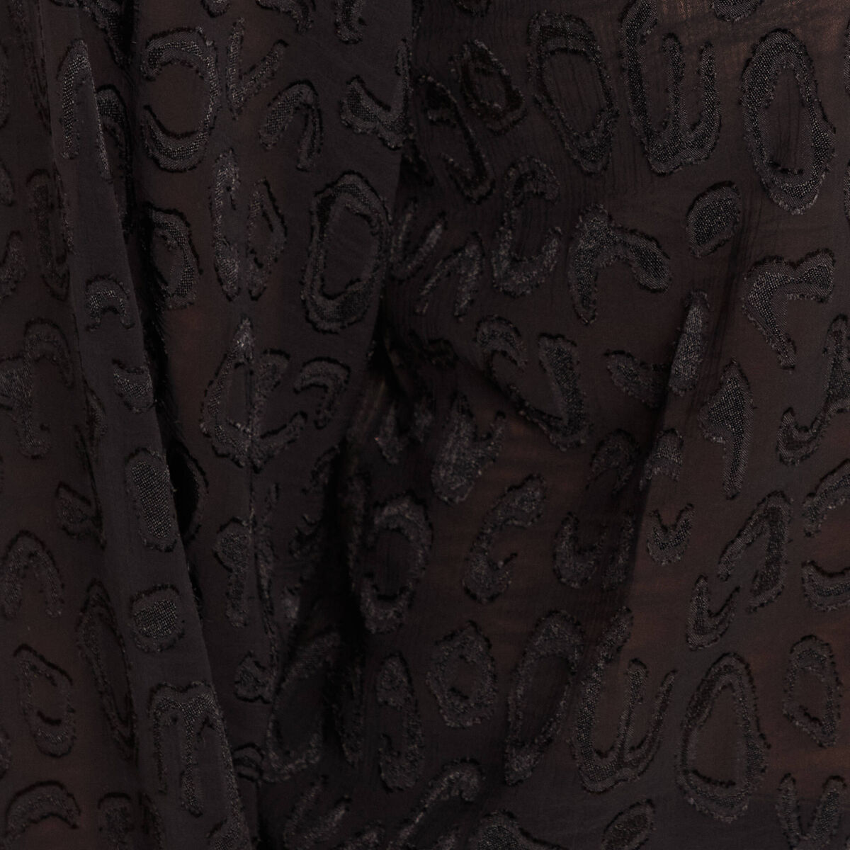 Blouse fluide col v manches longues noir femme