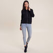 Gilet manches longues zippé bleu marine femme