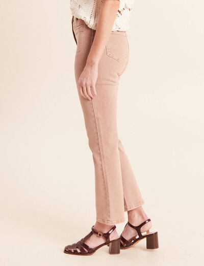 Jean bootcut taille haute marron clair femme