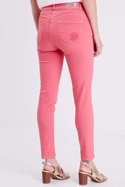 Pantalon ajusté vieux rose femme