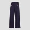 Pantalon large à pont bleu foncé femme