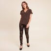 Pantalon ajust&eacute; noir femme