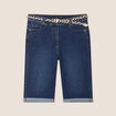 Bermuda ajusté en jean denim brut femme