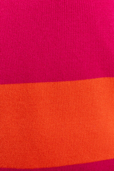 Pull manches longues orange fluo femme