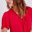Blouse manches courtes rose framboise femme