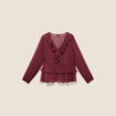 Blouse ample en voile manches longues prune femme