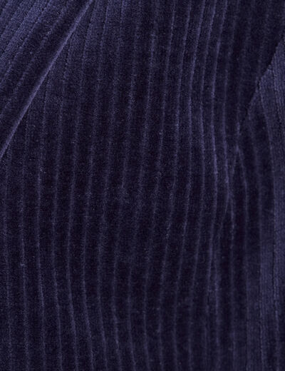 Veste tailleur velours bleu marine femme