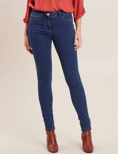 Jean magique Le L&eacute;ger coupe ajust&eacute;e long denim double stone femme