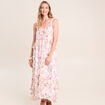 Robe longue &eacute;vas&eacute;e sans manches doubl&eacute;e multicolore femme
