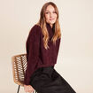 Pull manches longues bordeaux femme