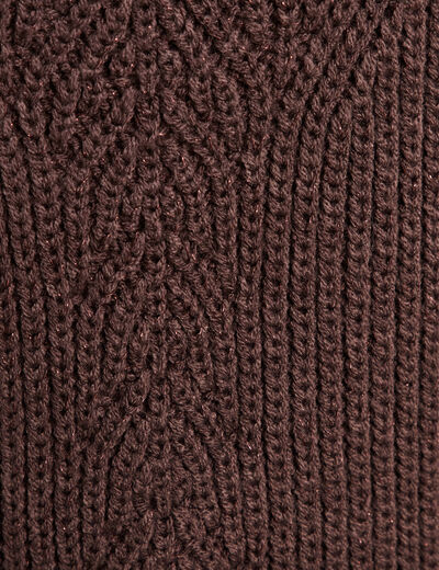 Pull manches longues marron femme