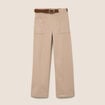 Pantalon cargo taille haute sable femme