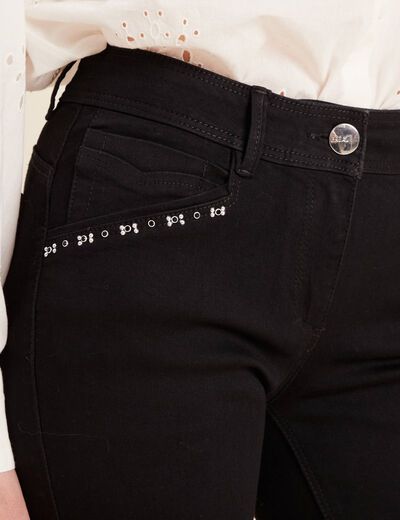 Jean bootcut taille basculée denim noir femme