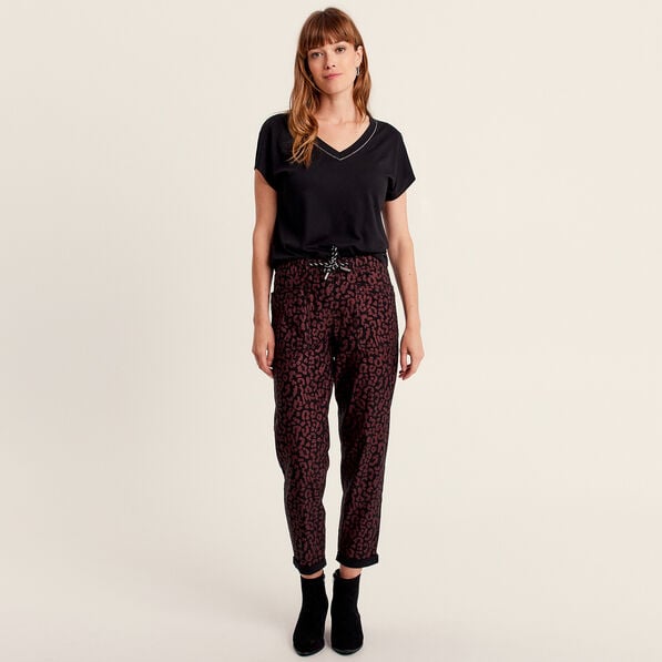pantalon decontracte prune femme Pantalon décontracté prune femme