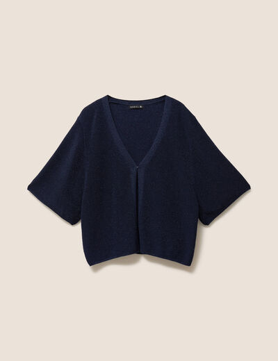 Gilet manches courtes bleu marine femme