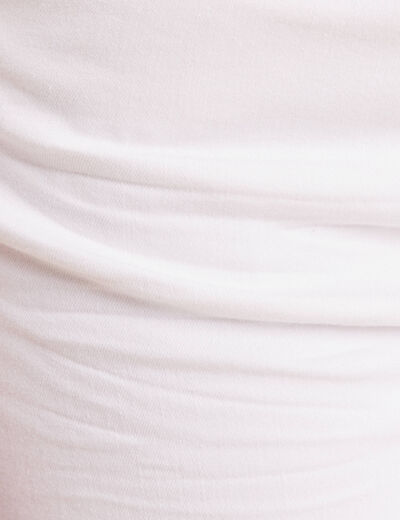 Short droit en jean blanc femme