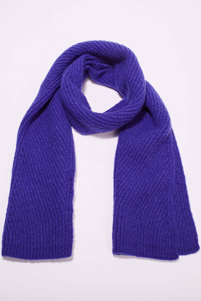 Écharpe tricotée bleu violet femme