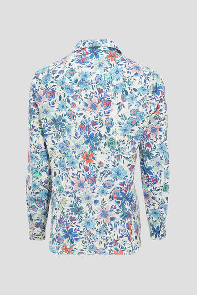 Chemise manches longues ecru femme