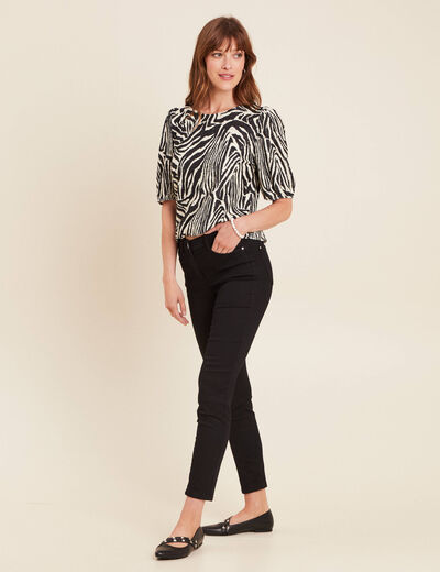 Blouse manches courtes noir femme