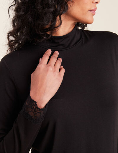 T-shirt thermo-douceur manches longues noir femme