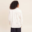 Chemise droite manches longues ecru femme