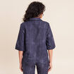 Chemise col chemise manches 3/4 bleu femme