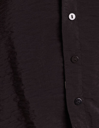 Chemise r&eacute;versible ample manches courtes noir femme