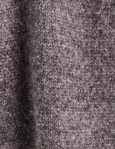 Gilet droit long col chemise gris fonc&eacute; femme