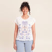 T-shirt col rond manches courtes ecru femme