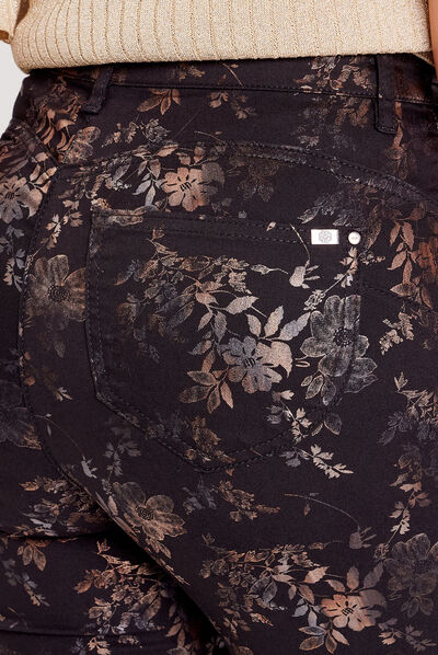 Pantalon ajusté denim noir femme