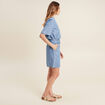 Combishort ceinturée denim double stone femme