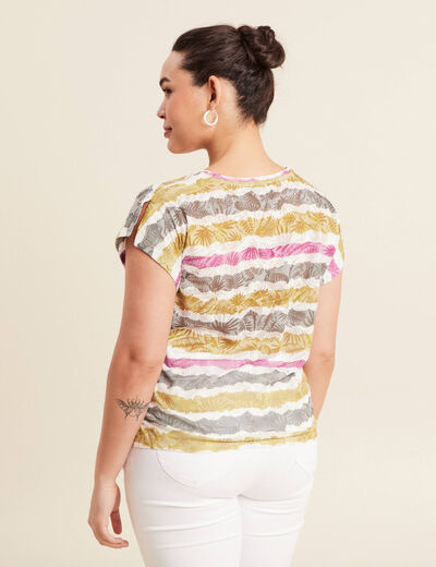 T-shirt manches courtes beige femme