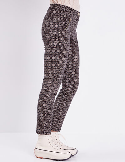 Pantalon ajusté noir femme