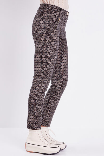 Pantalon ajusté noir femme