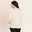 Pull col v manches longues &agrave; sequins couleur or femme