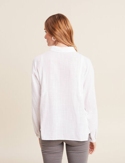 Blouse manches longues ecru femme