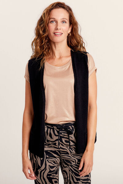 Gilet sans manches noir femme