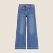 Jean large à pont denim stone femme