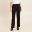 Pantalon coupe droite taille haute noir femme