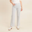 Pantalon droit taille haute blanc femme