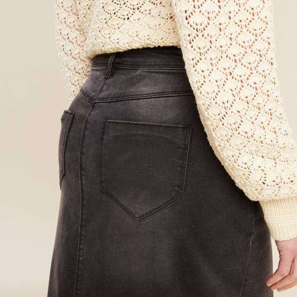 Jupe crayon en jean denim gris femme