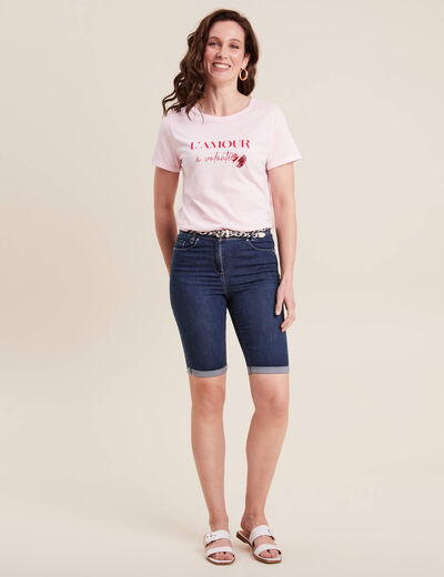 T-shirt manches courtes rose femme