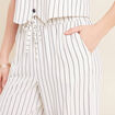 Pantalon large taille haute gris fonc&eacute; femme