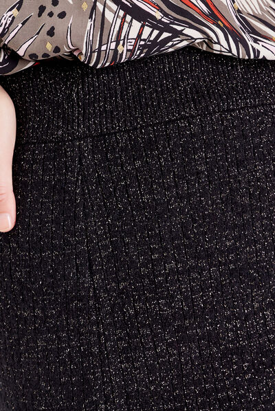 Jupe crayon tricotée noir femme