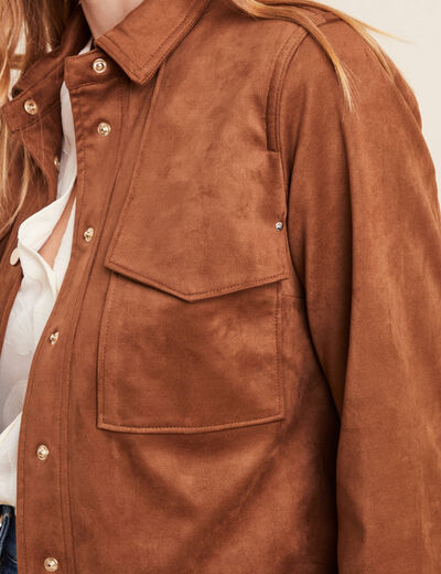 Veste doublée marron foncé femme